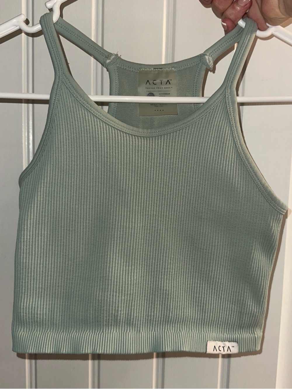 ACTA mint green ribbed tank